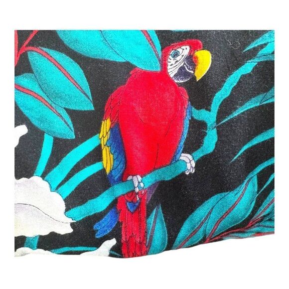 Casual Wear Hawaiian Shirt Parrot Tropical Flowers Macaw Orchid Floral Mens L - Picture 6 of 6